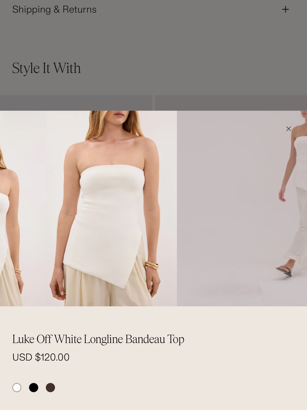 DISSH Off-White Strapless Longline Bandeau Dress
